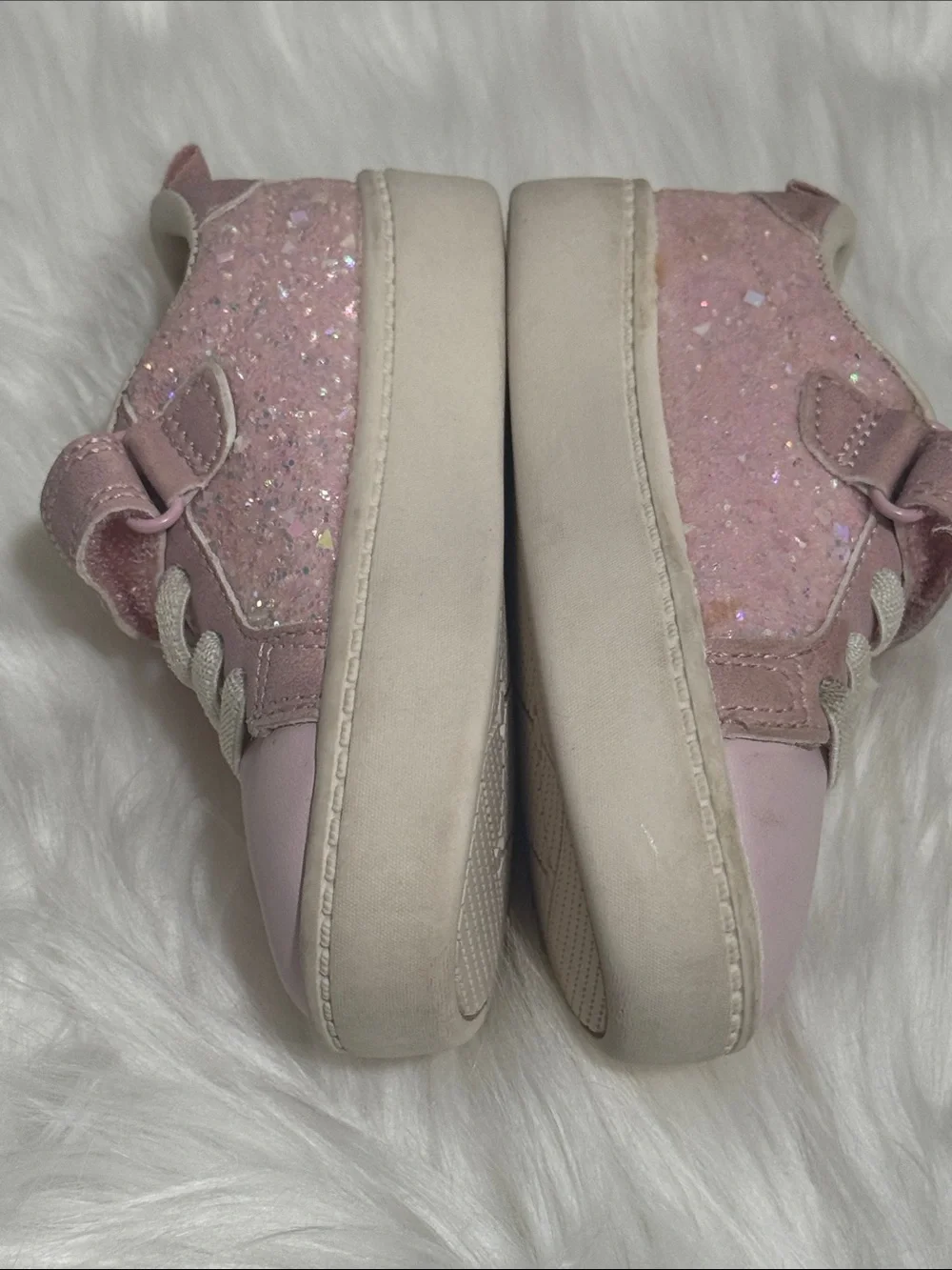 Carter's Baby Girls Light Pink Glitter Velcro Sneakers